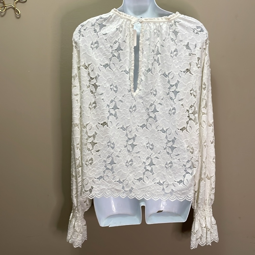 Free People Oversized Olivia Lace Top Sz S - Picture 6 of 8